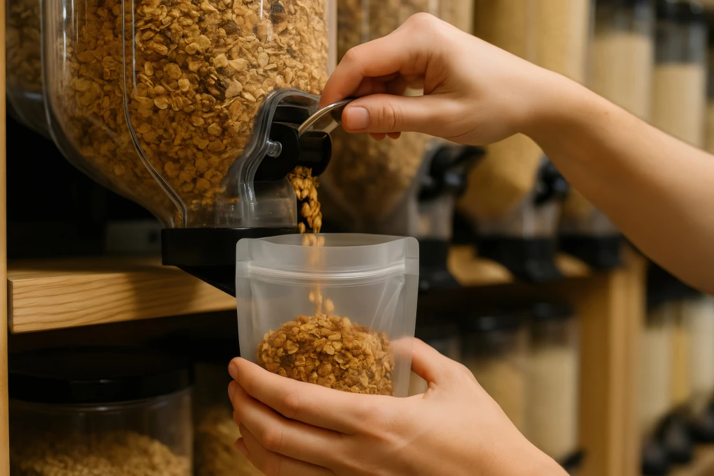 Image of a cereal refill station