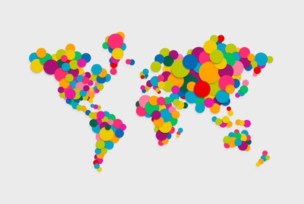 Colourful world map