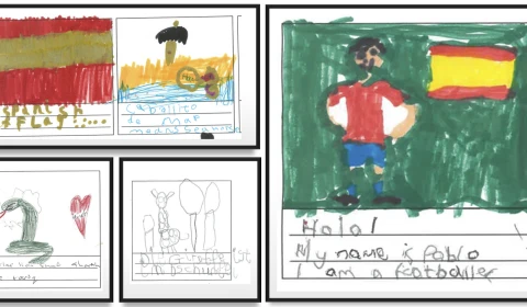 Examples of children's drawings for comic books