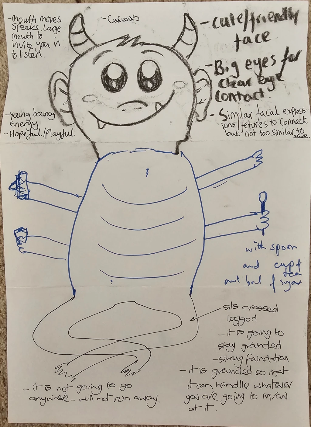 drawing of a monster